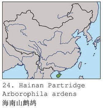 海南山鹧鸪的地理分布图