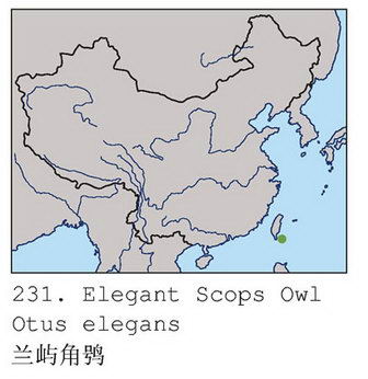 琉球角鸮的地理分布图
