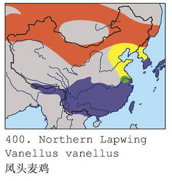 凤头麦鸡的地理分布图