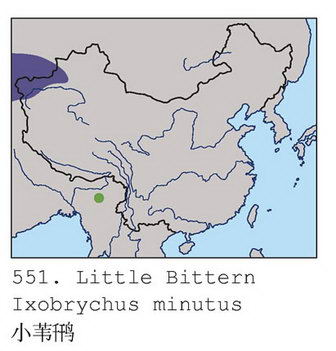 小苇鳽的地理分布图