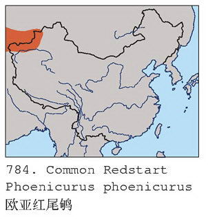 欧亚红尾鸲的地理分布图