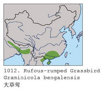 大草莺的地理分布图