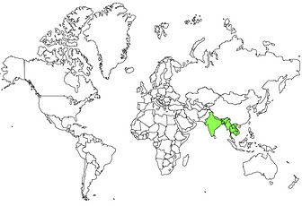 灰头钩嘴鹛的地理分布图