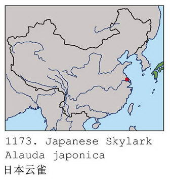 日本云雀的地理分布图