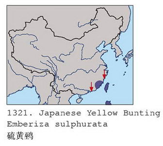硫黄鹀的地理分布图
